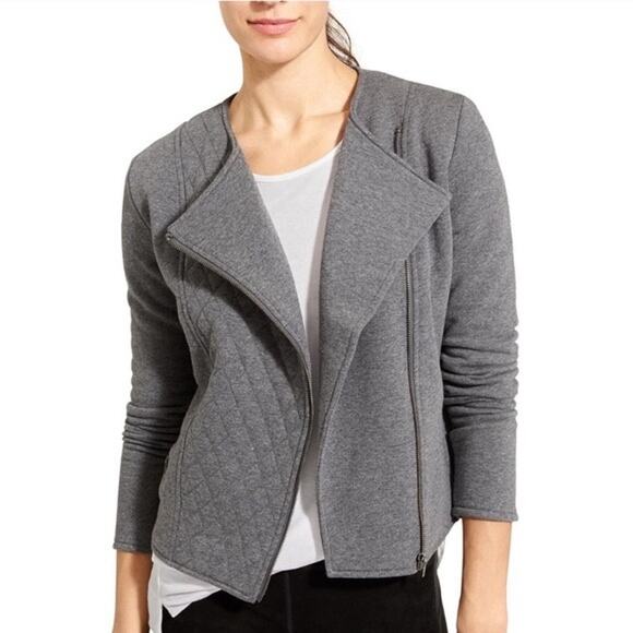 NWOT ATHLETA Belvedere Moto Jacket in Ancient Forest Heather Small